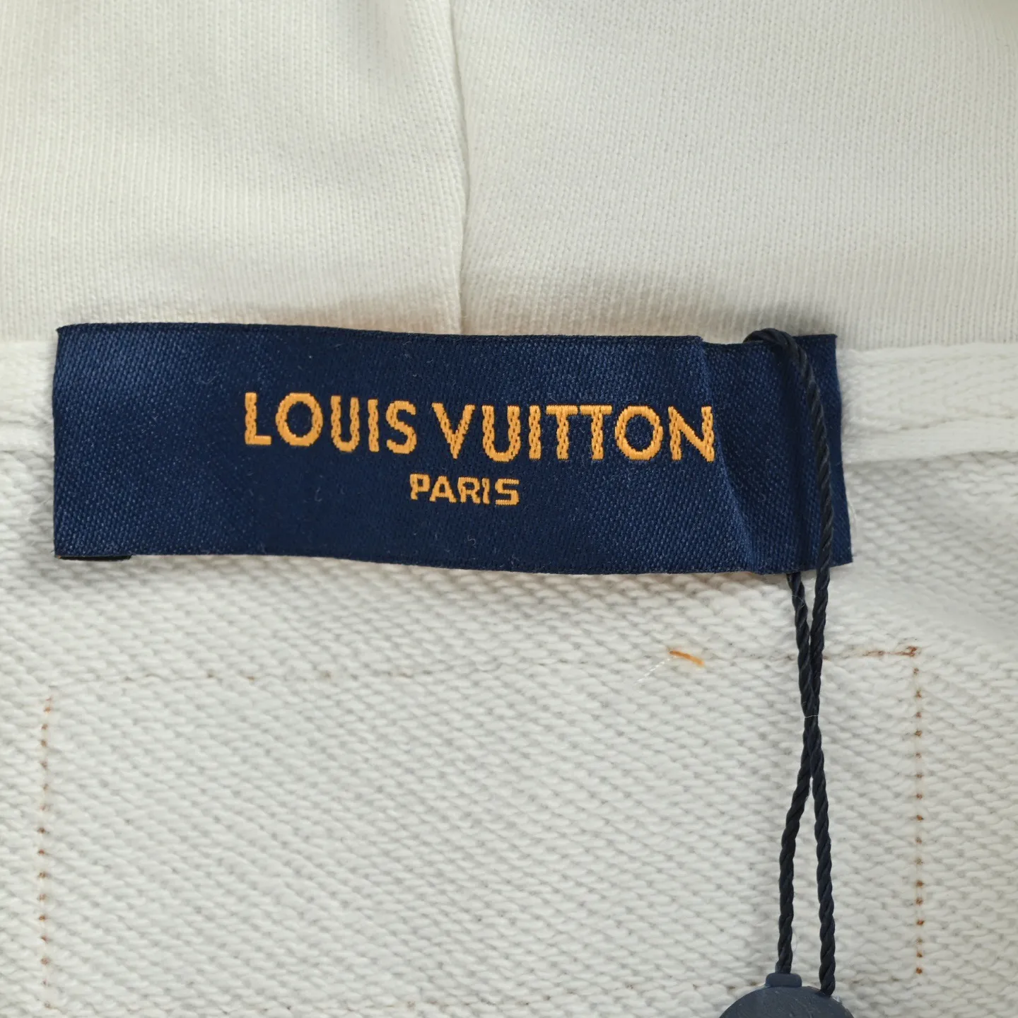 Louis Vuitton/Louis Vuitton denim patch embroidery washed ripped hole hooded sweatshirt